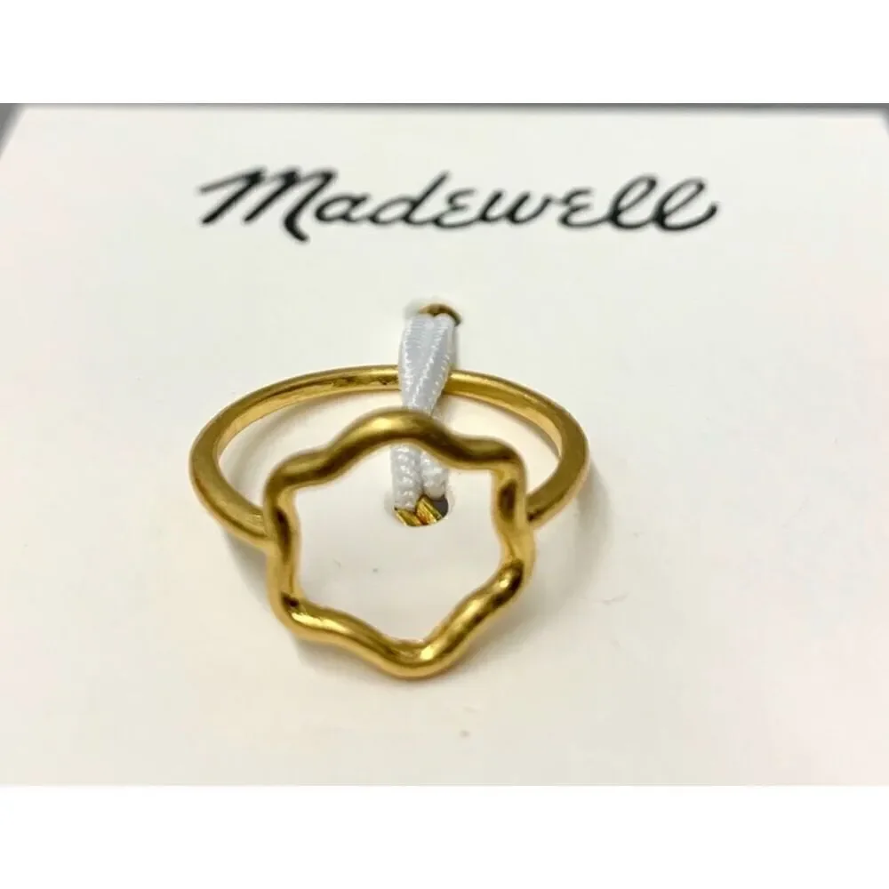 Madewell Abstract Wavy Gold ring Size 8